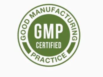 GMP certified manufacturing facility badge