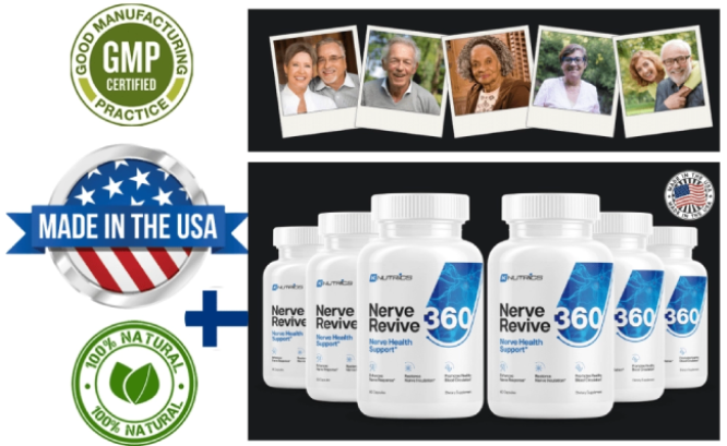 Official Nerve Revive 360 nerve support supplement bottle
